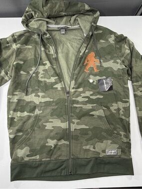 NWT Eddie Bauer Camo Bigfoot Sasquatch Hoodie Mens Medium